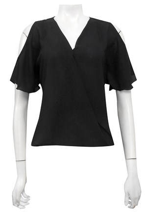 BLACK - Robyn cross front blouse